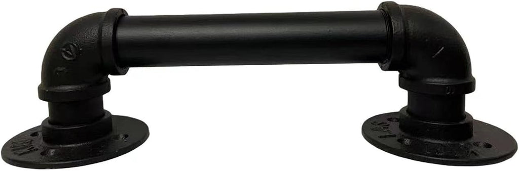 Black Galvanized Pipe Staircase Wall Handrail 5FT U159708