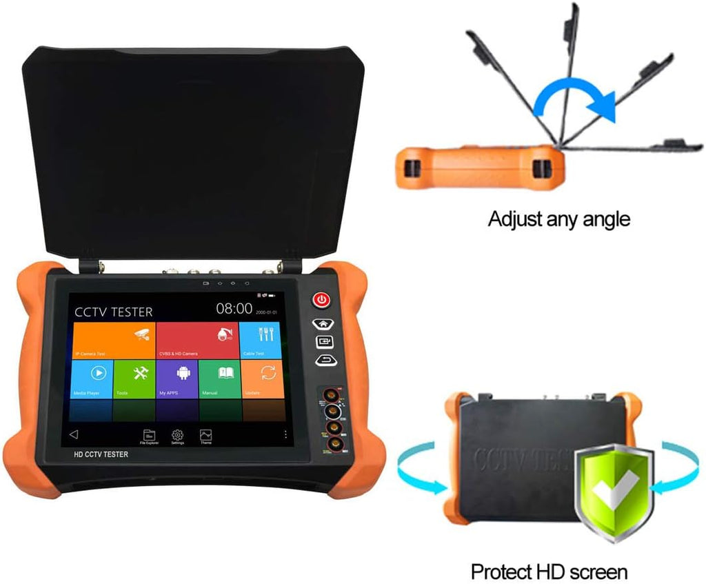 4K CCTV Camera Tester 8-inch IPS Touch Screen Monitor with HDTVI HDCVI AHD SDI IP Camera Support POE WiFi H.265 HDMI Z920562