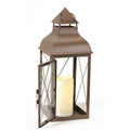 Metallic Brown Lantern with Flameless LED Pillar Candle D881
