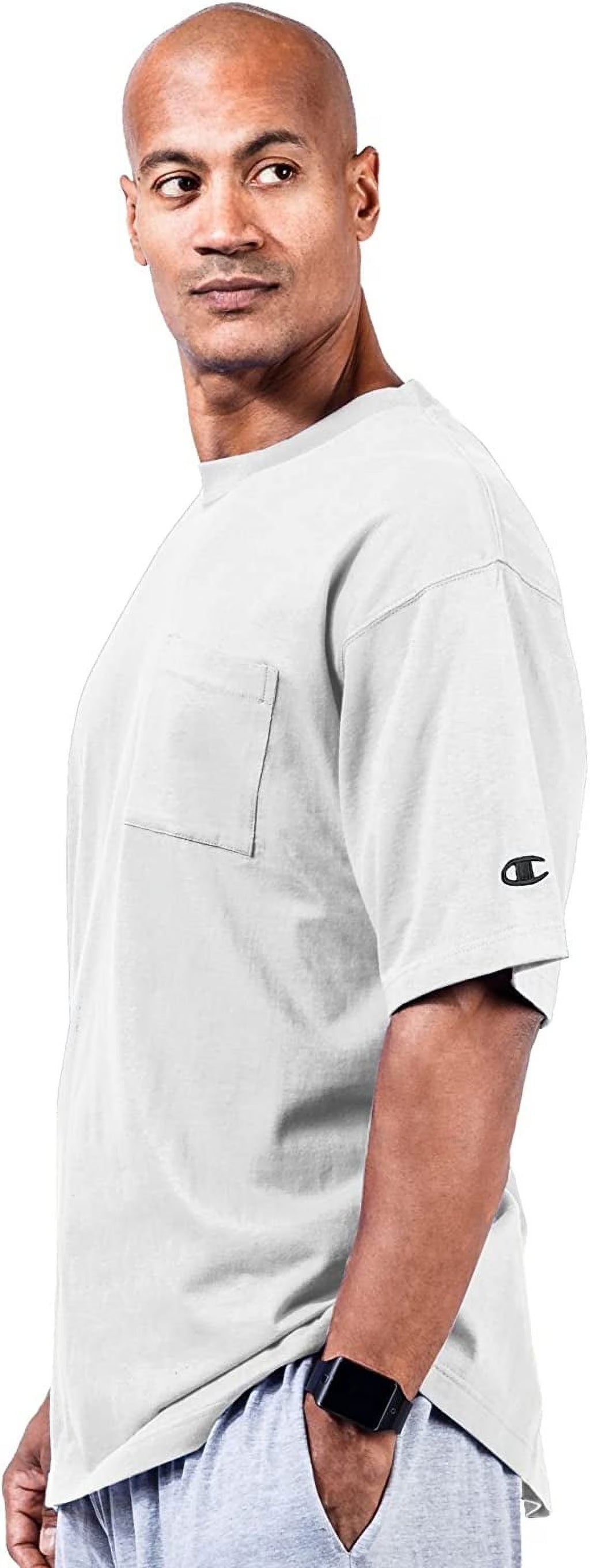 White Cotton Jersey Pocket T-Shirt H8384