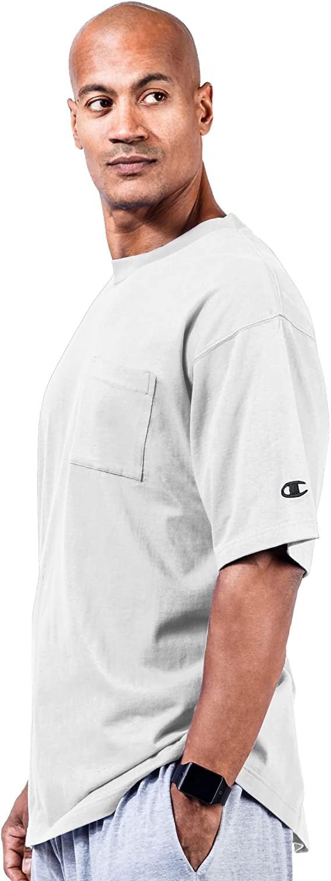 White Cotton Jersey Pocket T-Shirt H8384
