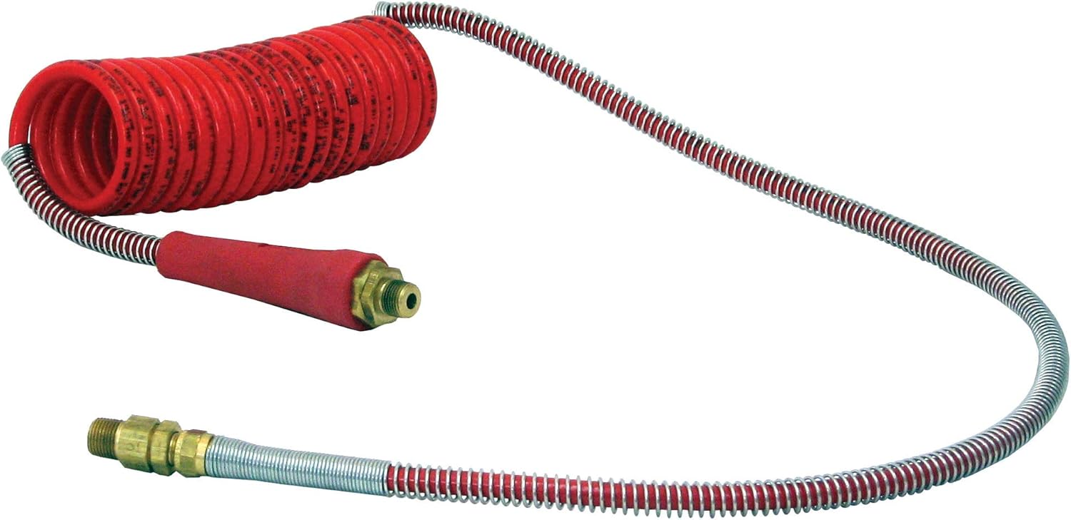 15 ft. Tractor-Trailer Air Brake Hose Coil Set, Red & Blue, 1/2” NPT Fittings, Pack of 2 W439221