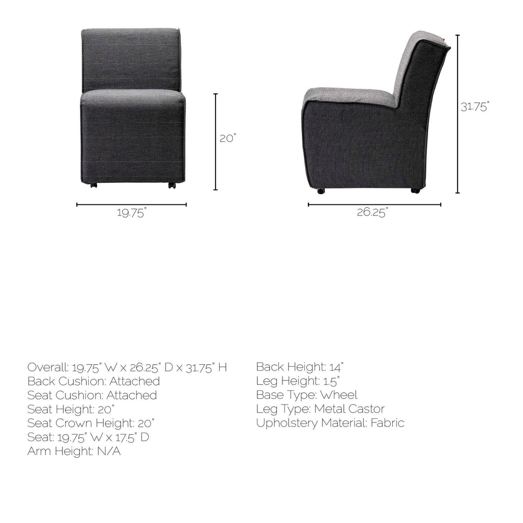 Grey Fabric Dining Chair Q8992