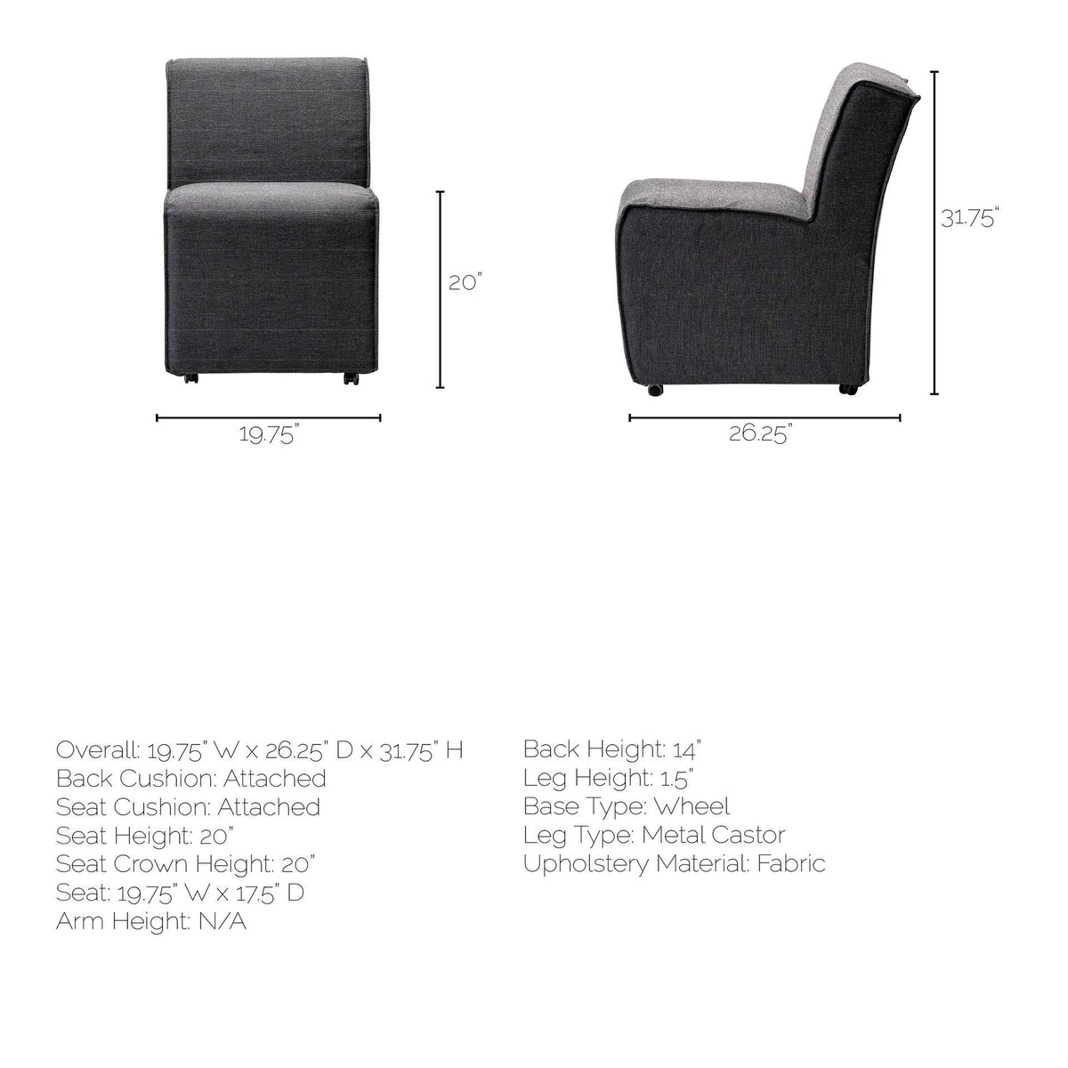 Grey Fabric Dining Chair Q8992