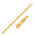 14k Yellow Gold Solid Diamond Cut Rope Chain 20 in S944476