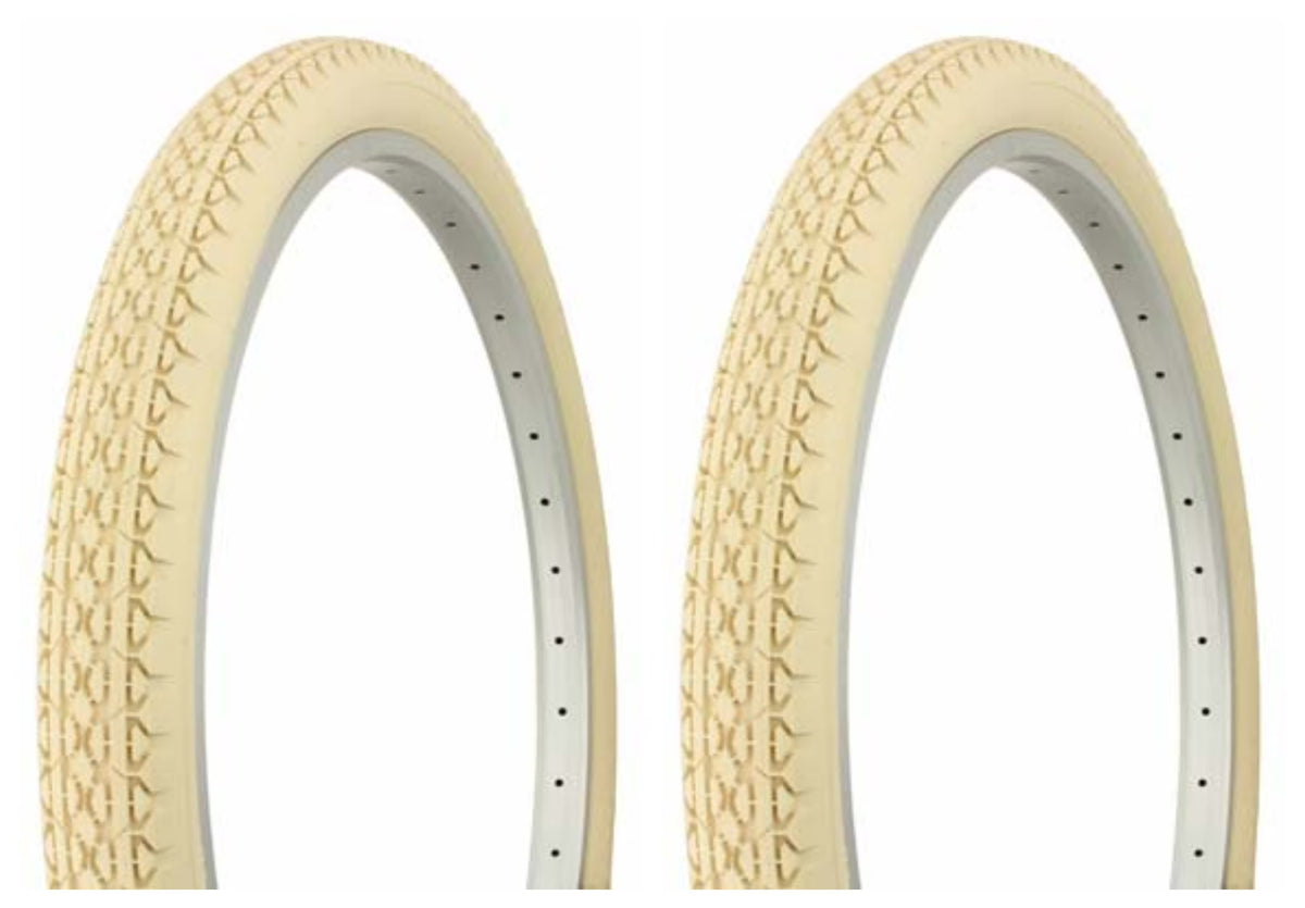 2 Tires Duro 26" x 2.125" Cream Bicycle Tires A3634
