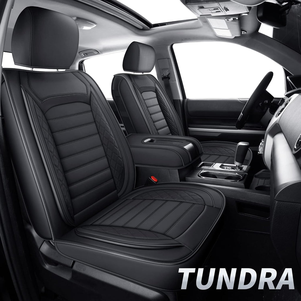 Black & Gray Water Proof Faux Leather Seat Covers Full Set C55124