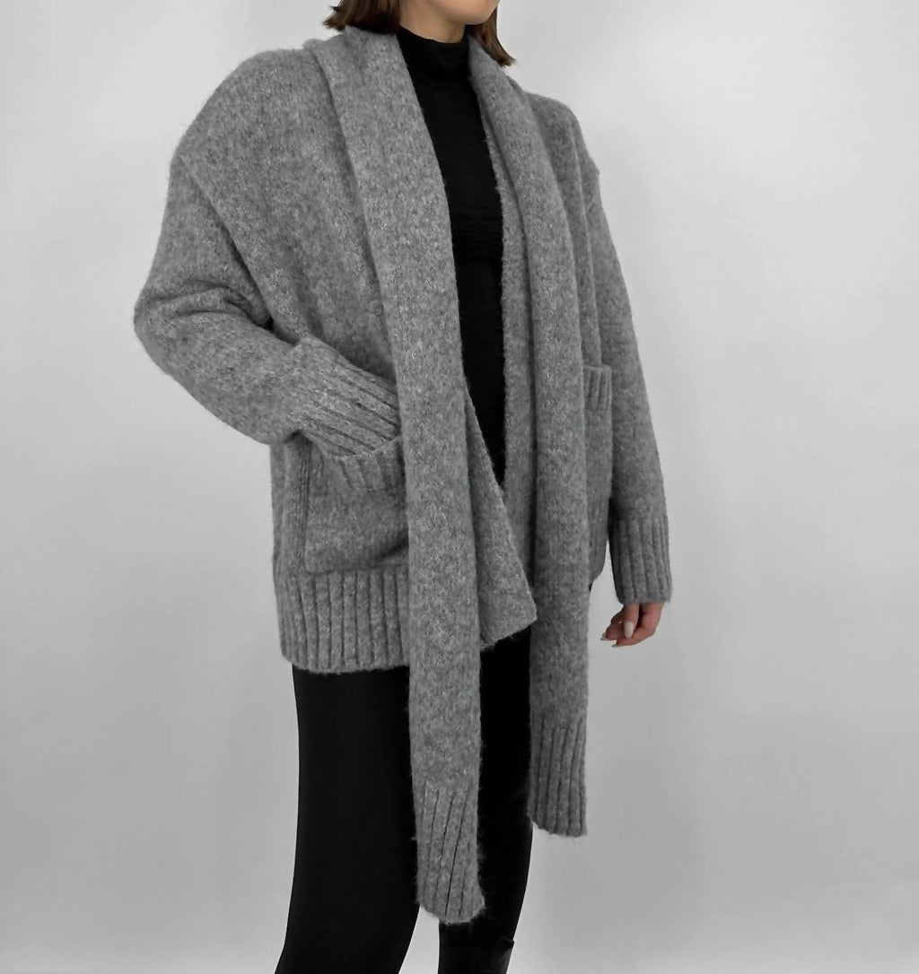 Chunky Knit Scarf Cardigan P990496