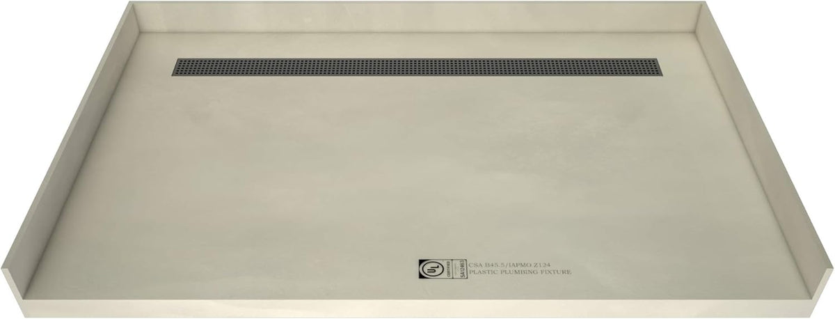 Barrier Free Shower Pan with Integrated Right PVC Drain, 30-Inch by 60-Inch J223728