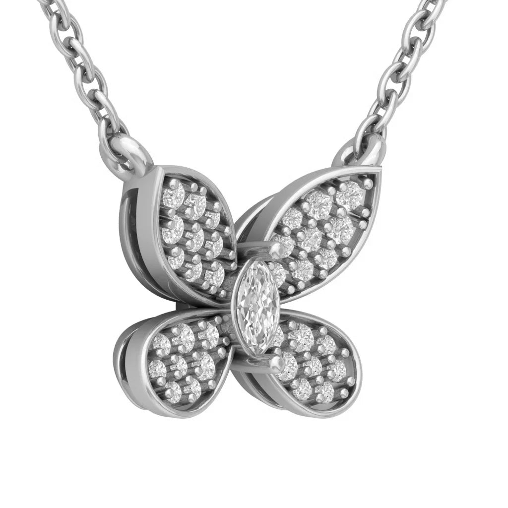 Sterling Silver Butterfly Bar Pendant Necklace, 18" U96337