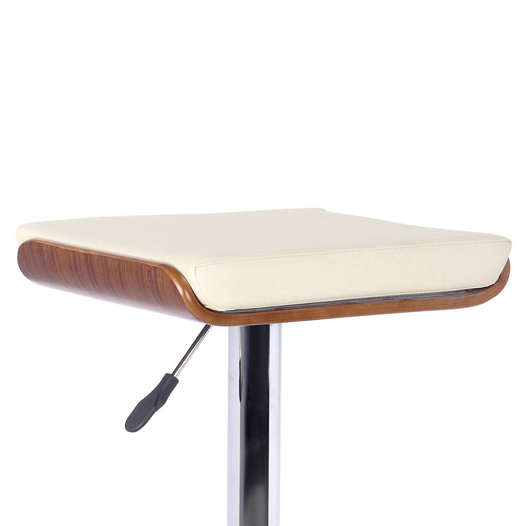 Chrome Walnut Wood Black Barstool J411303