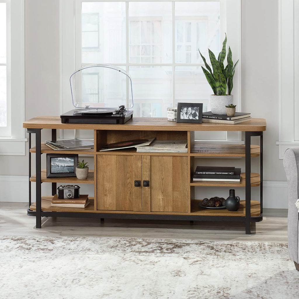 TV Credenza, Etched Oak Finish N906
