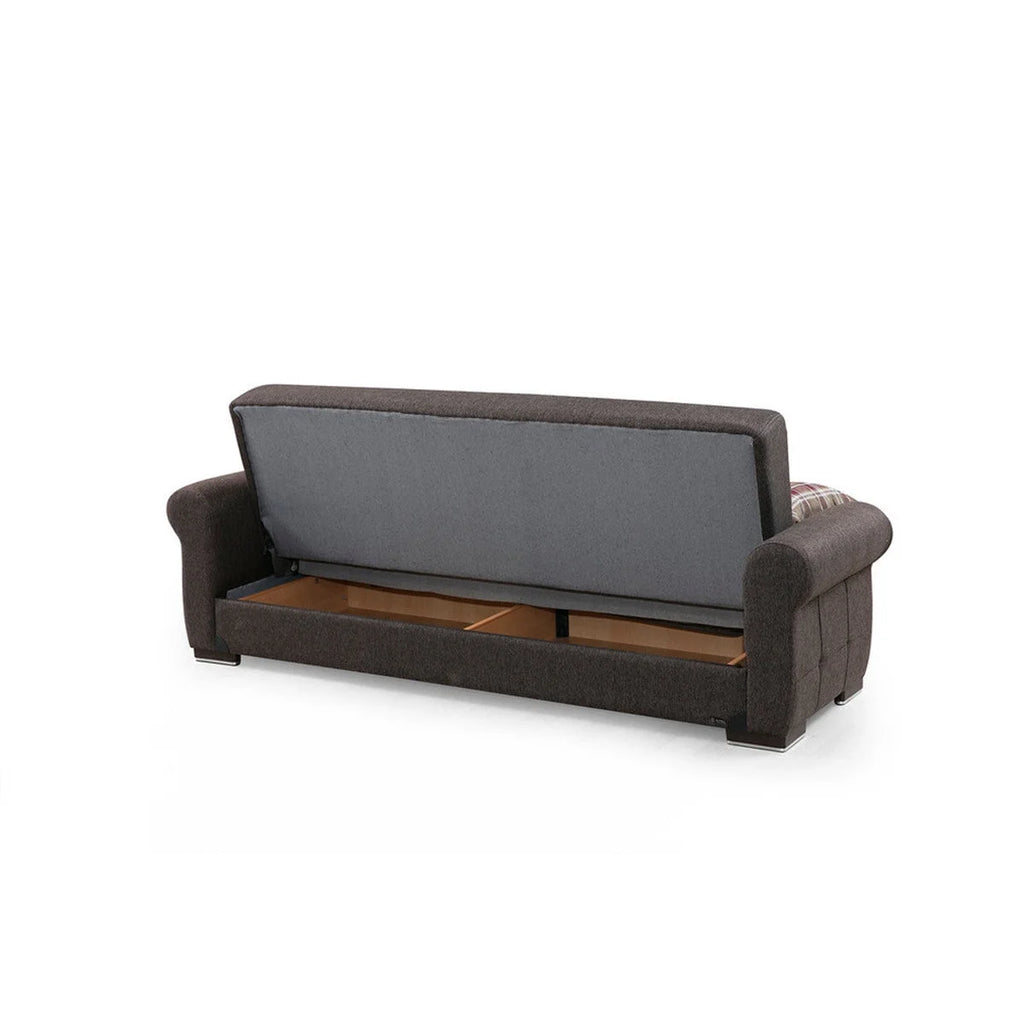 Brown Fabric Sofa Bed E2591