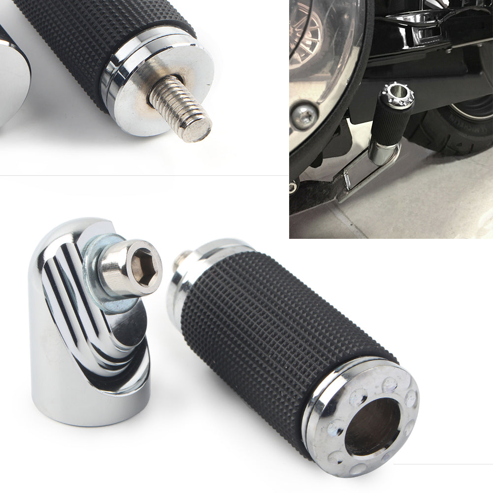 Chrome/Black Motorcycle Jiffy Stand Kickstand Extension Y66512