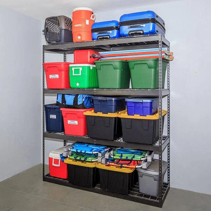 Freestanding Steel Shelving Unit - Black V79601