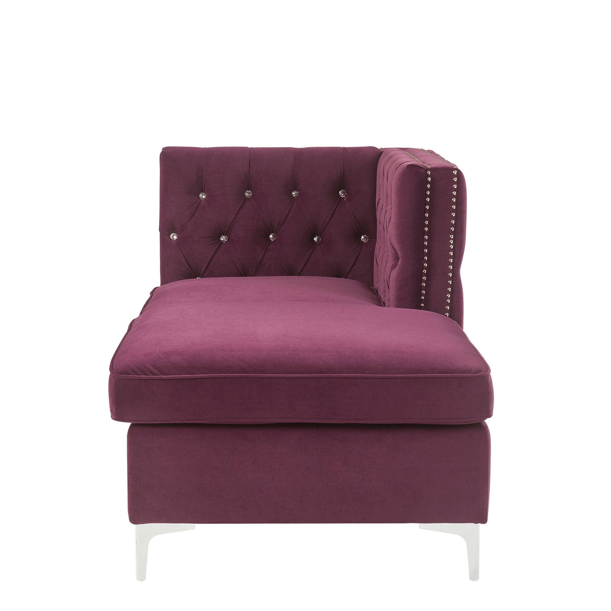 Burgundy Velvet Modular Sectional Chaise U454