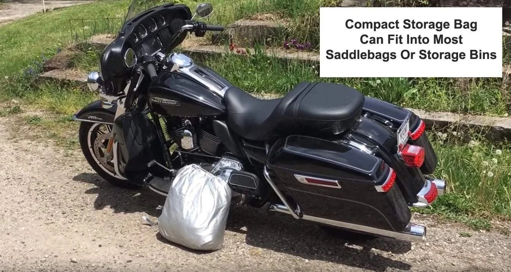 Motorcycle Cover with Reinforced Securing Straps and Storage Bag I780899