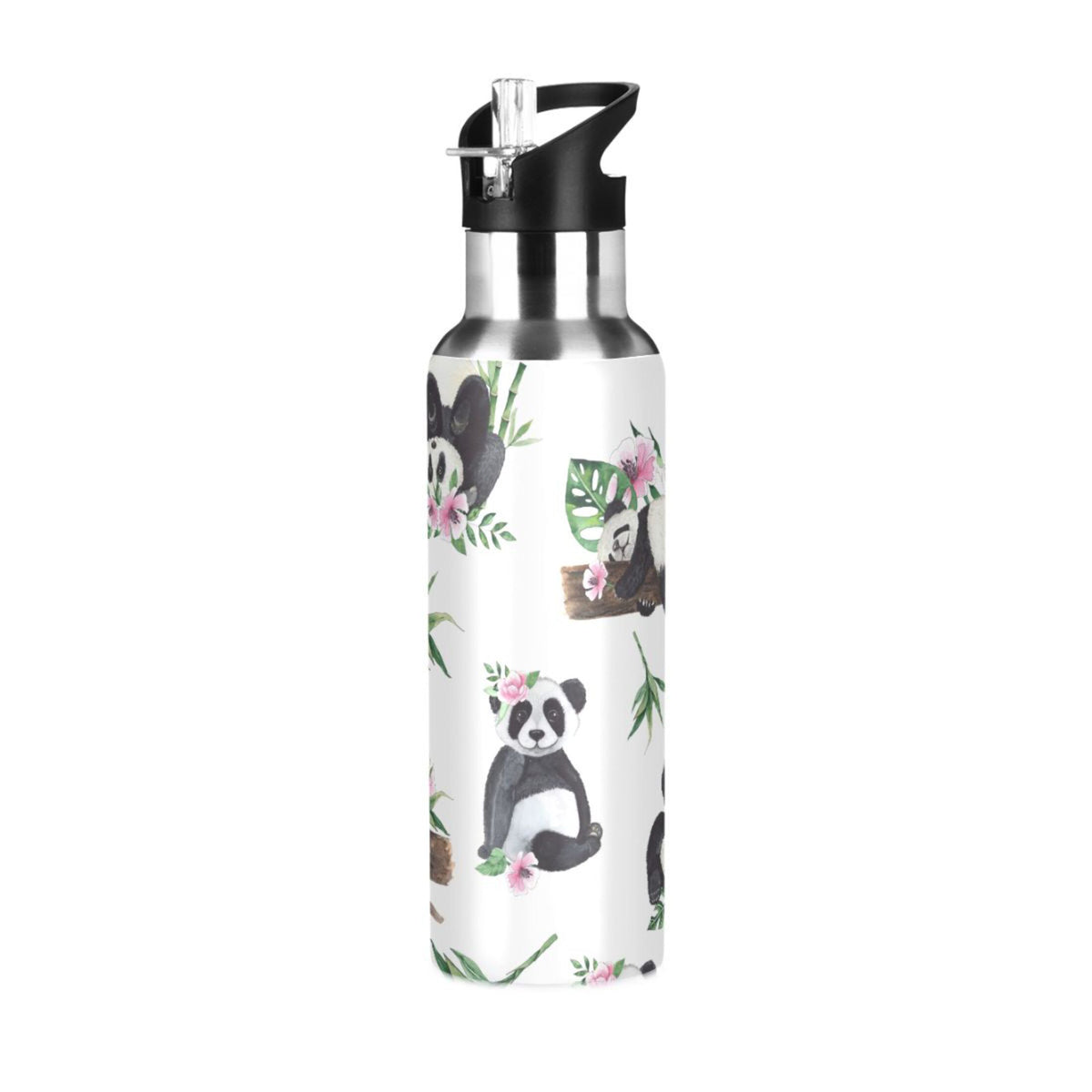 20 oz Insulated Stainless Steel Water Bottle with Straw Lid I612606