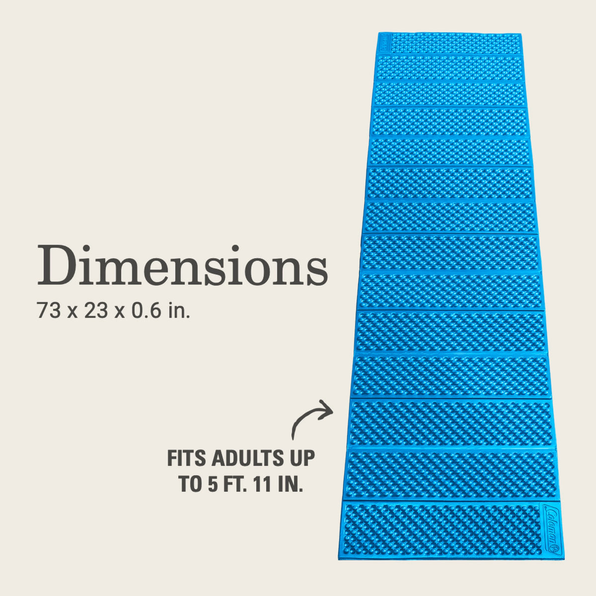 Foam Sleeping Pad, 73 x 23 x 0.6 in K5773