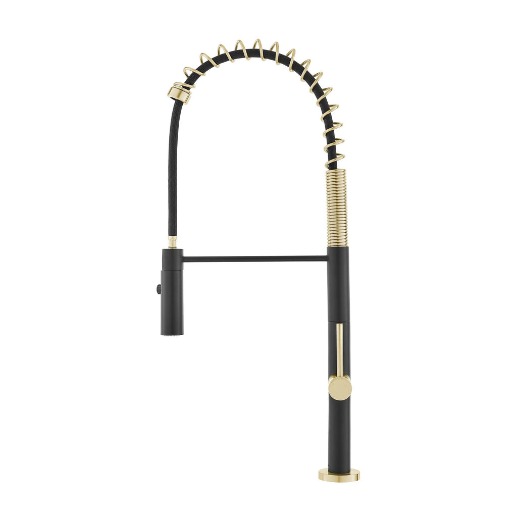 Brushed Gold/Black Pull Out Single Handle Kitchen Faucet G9248