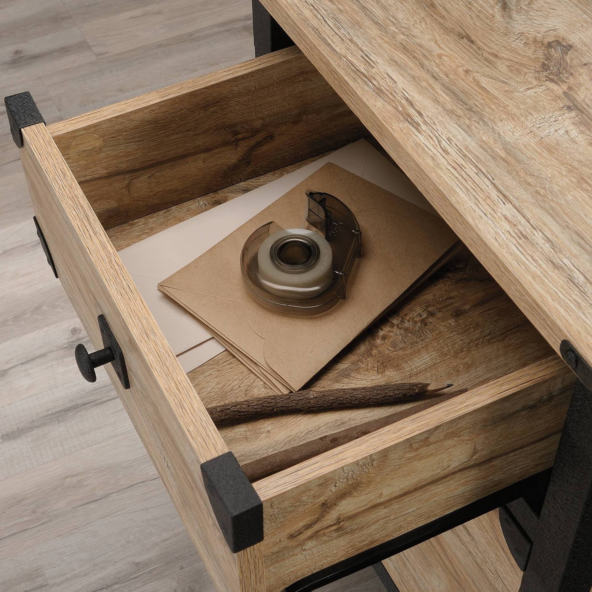 Metal & Wood Rolling Pedestal File Cabinet O94863
