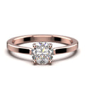 1.00 Carat Round Cut Moissanite Solitaire Engagement Ring in 10k Solid Rose Gold A8739