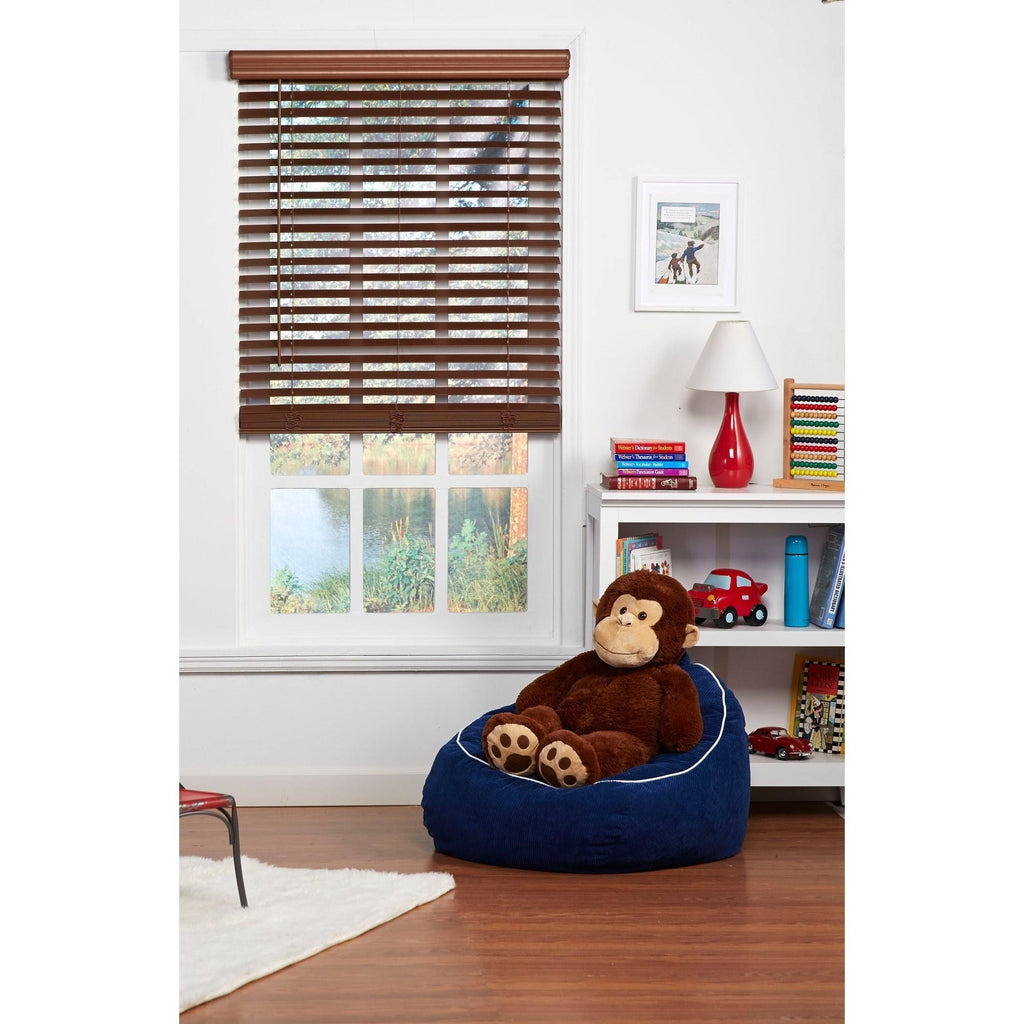 Dark Oak Cordless Faux Wood Blind B34689