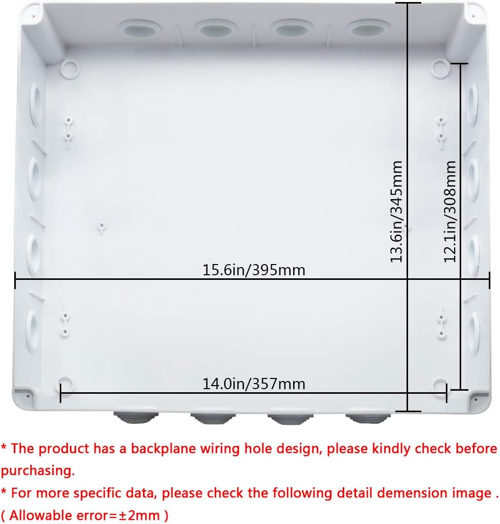 White IP65 Junction Box Project Enclosure 15.7 x 13.8 x 4.7 inch Pack of 2 L4762