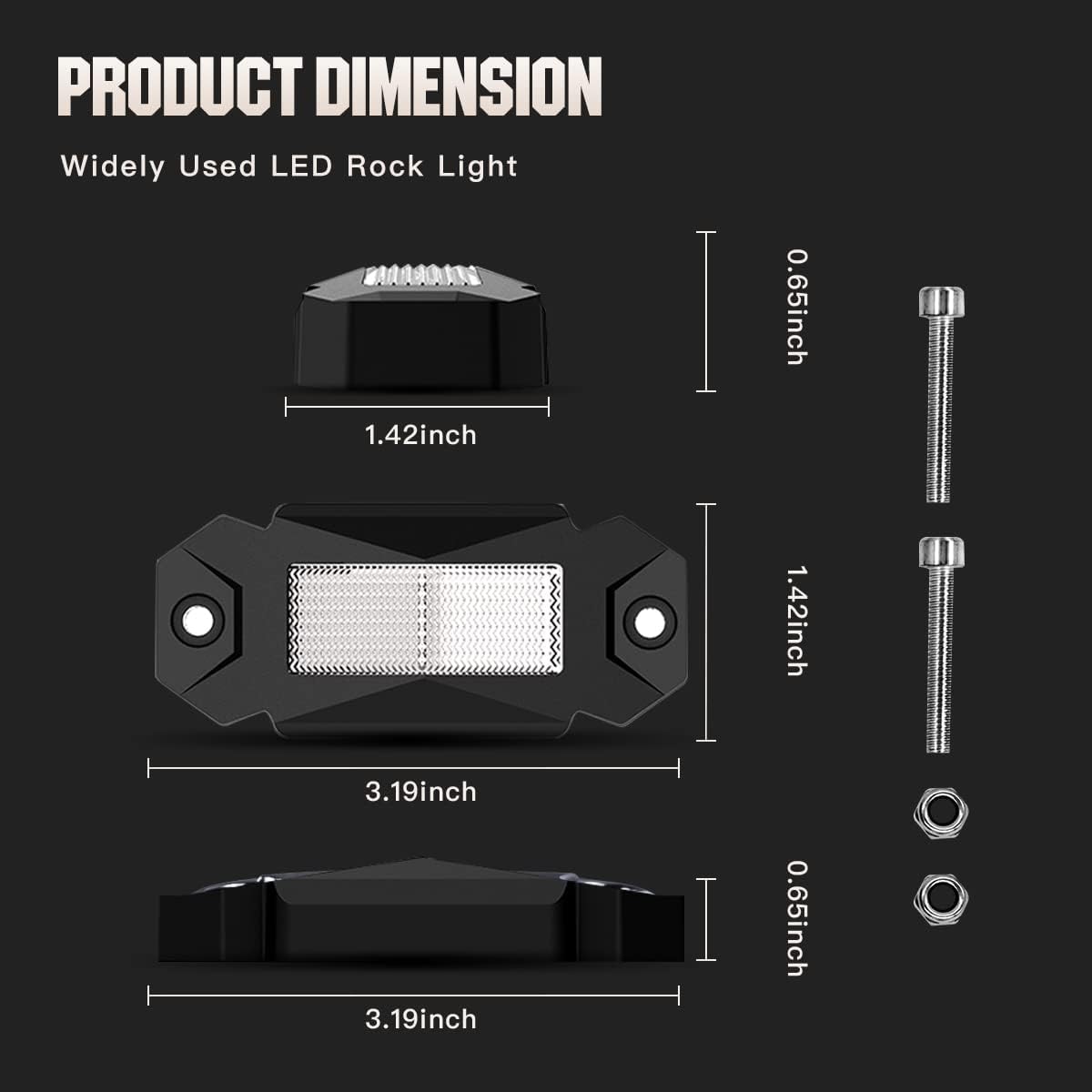 White LED Rock Lights 8PCS Pack of 2 Z9142