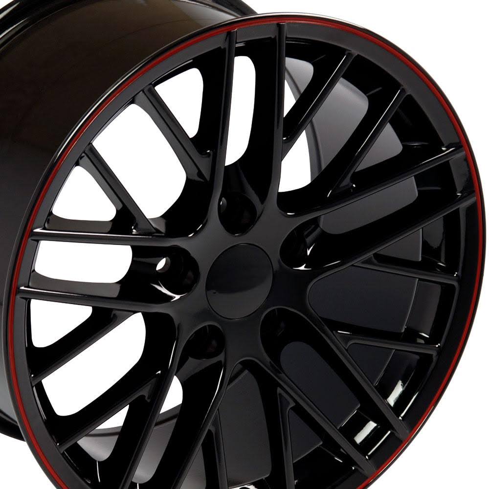 17 inch Gloss Black with Red Band 17x9.5 Rim R347