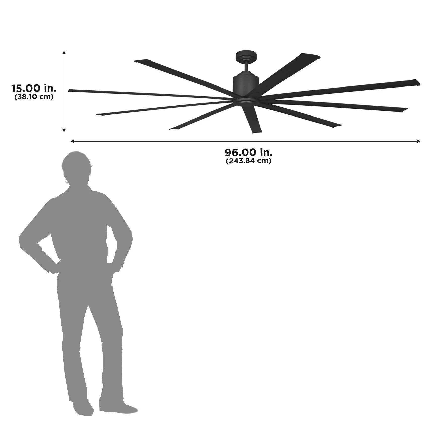 96 inch White Industrial Ceiling Fan I9137