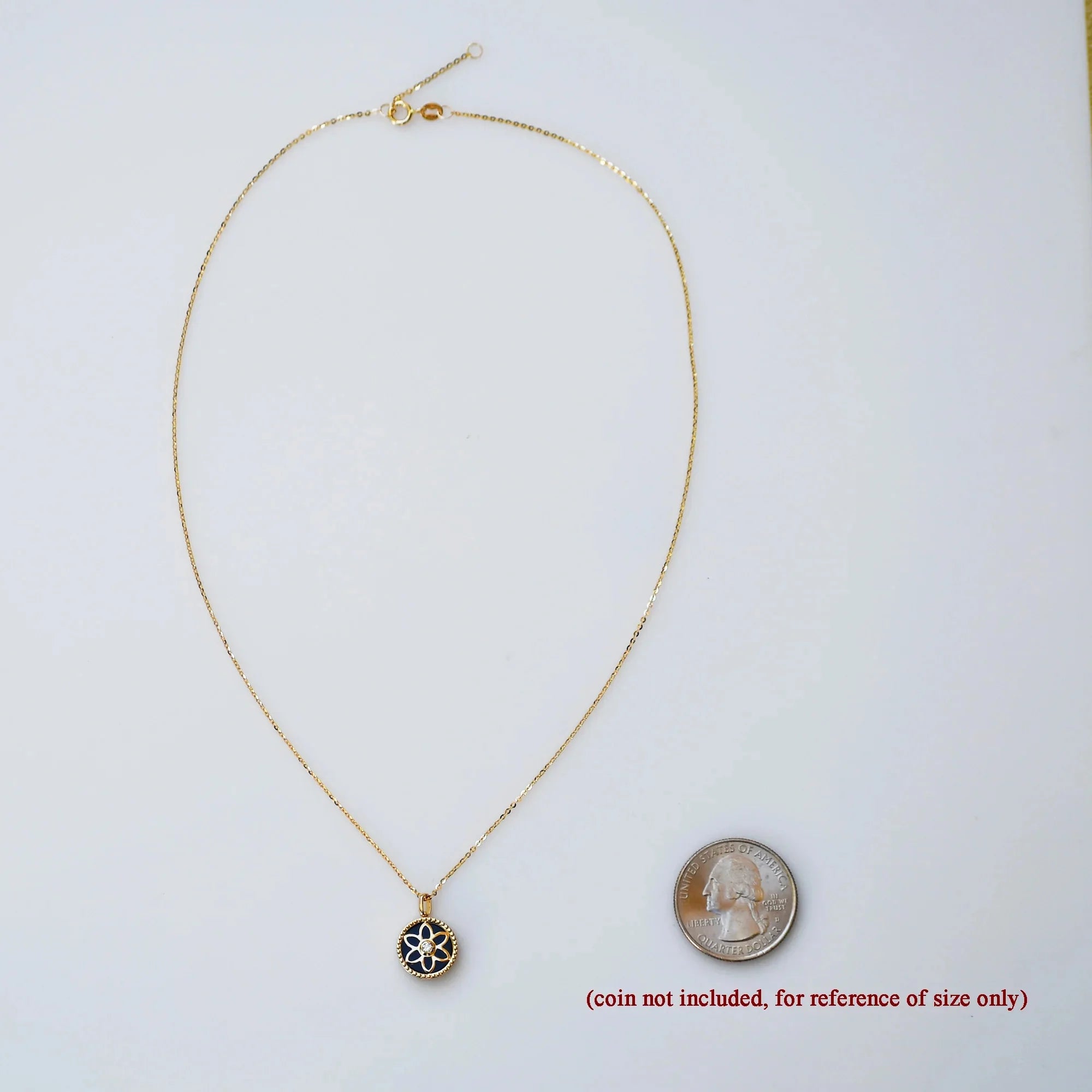 18k Yellow Gold Diamond Black Agate Necklace W945