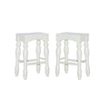 Set of 2 White Counter Height Barstools P3459
