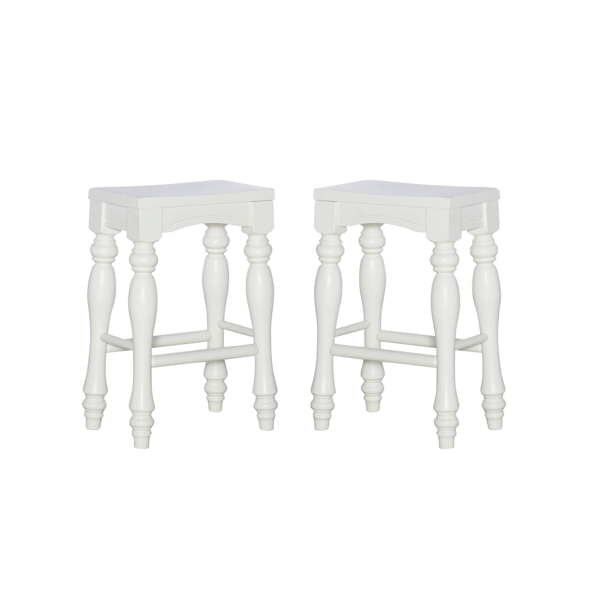 Set of 2 White Counter Height Barstools P3459