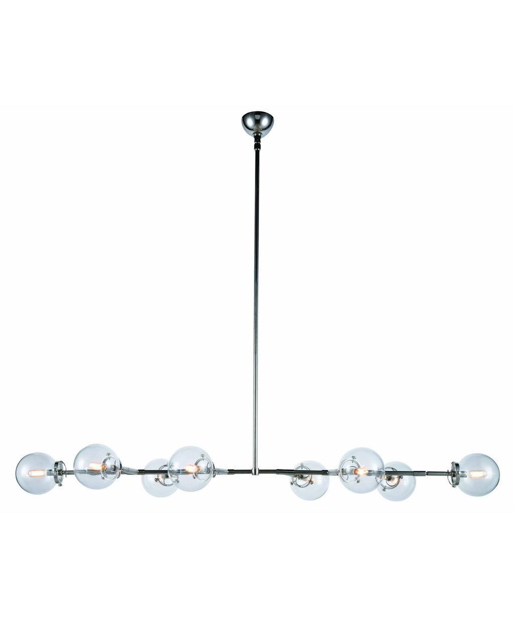 8 Light Chrome Flush Mount Crystal T481