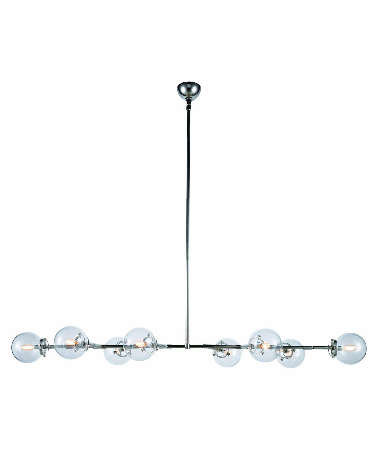 8 Light Chrome Flush Mount Crystal T481