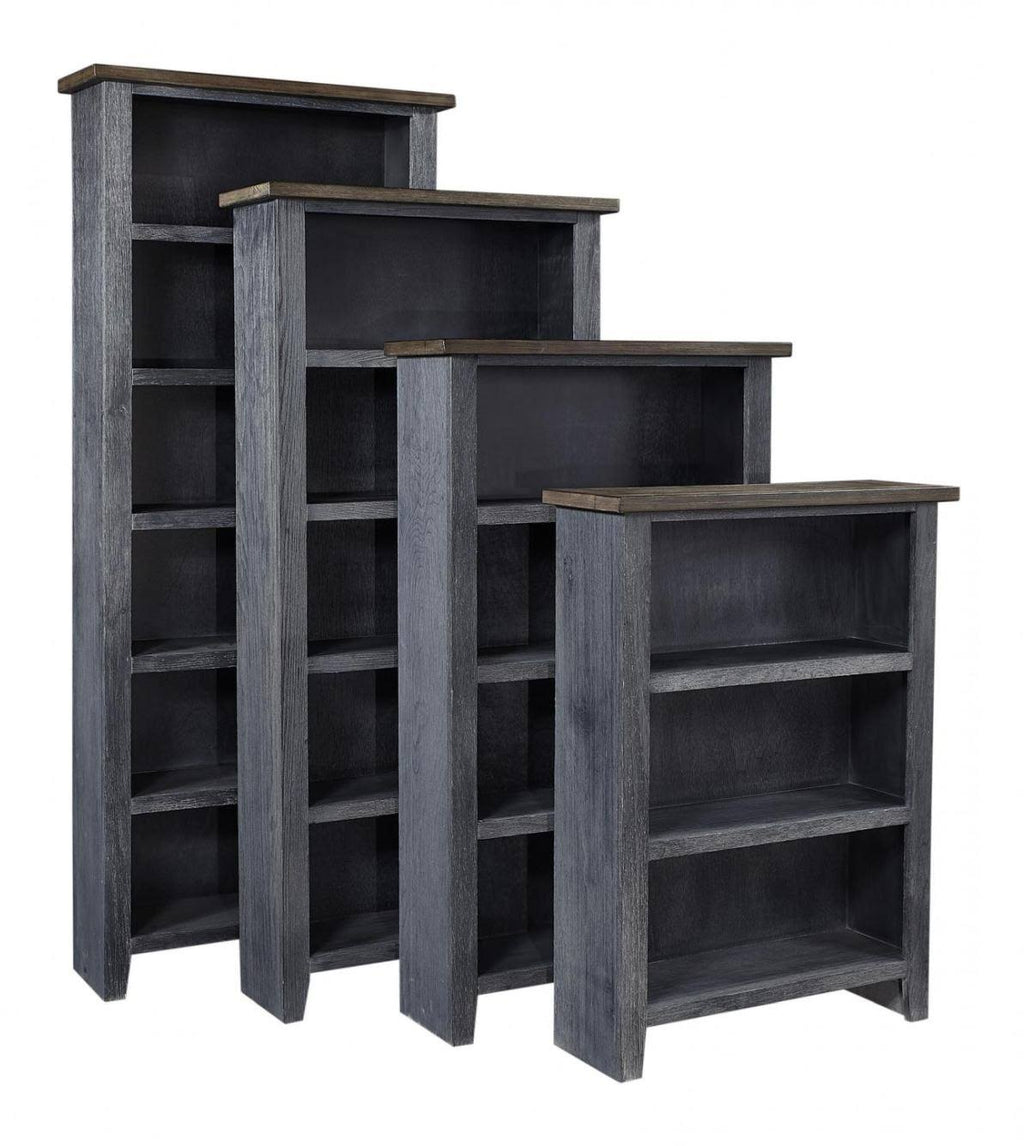 74x22 Bookcase with 4 Fixed Shelves in Drifted Black L556