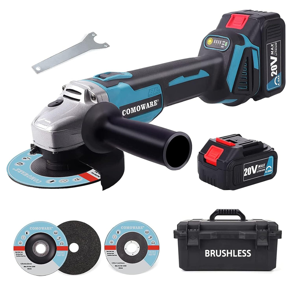 20V Brushless Cordless Angle Grinder Kit, 4-1/2 Inch, 4.0Ah Lithium-Ion Battery & Fast Charger V56088
