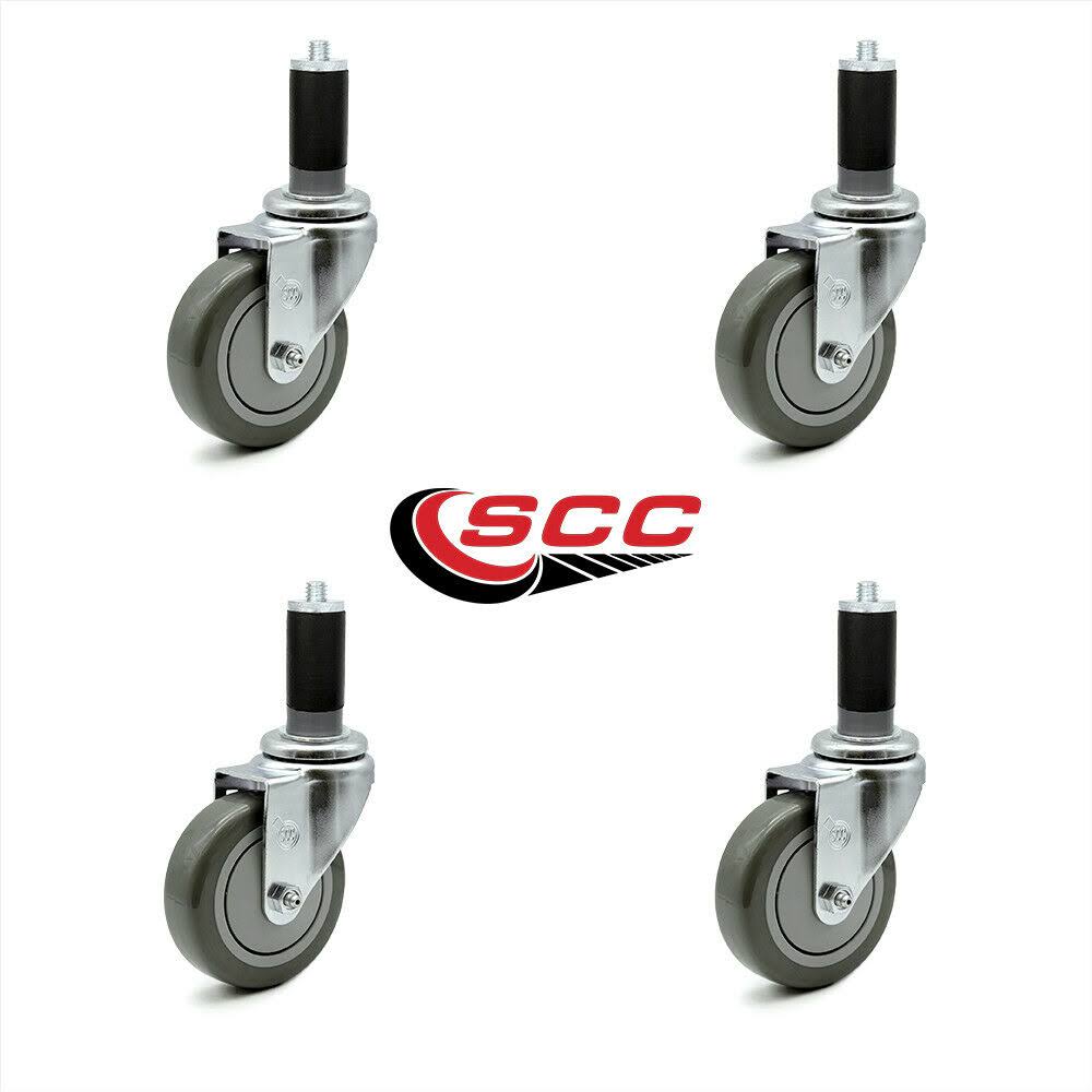 4x22 Gray Polyurethane Caster Set of 4 N8457