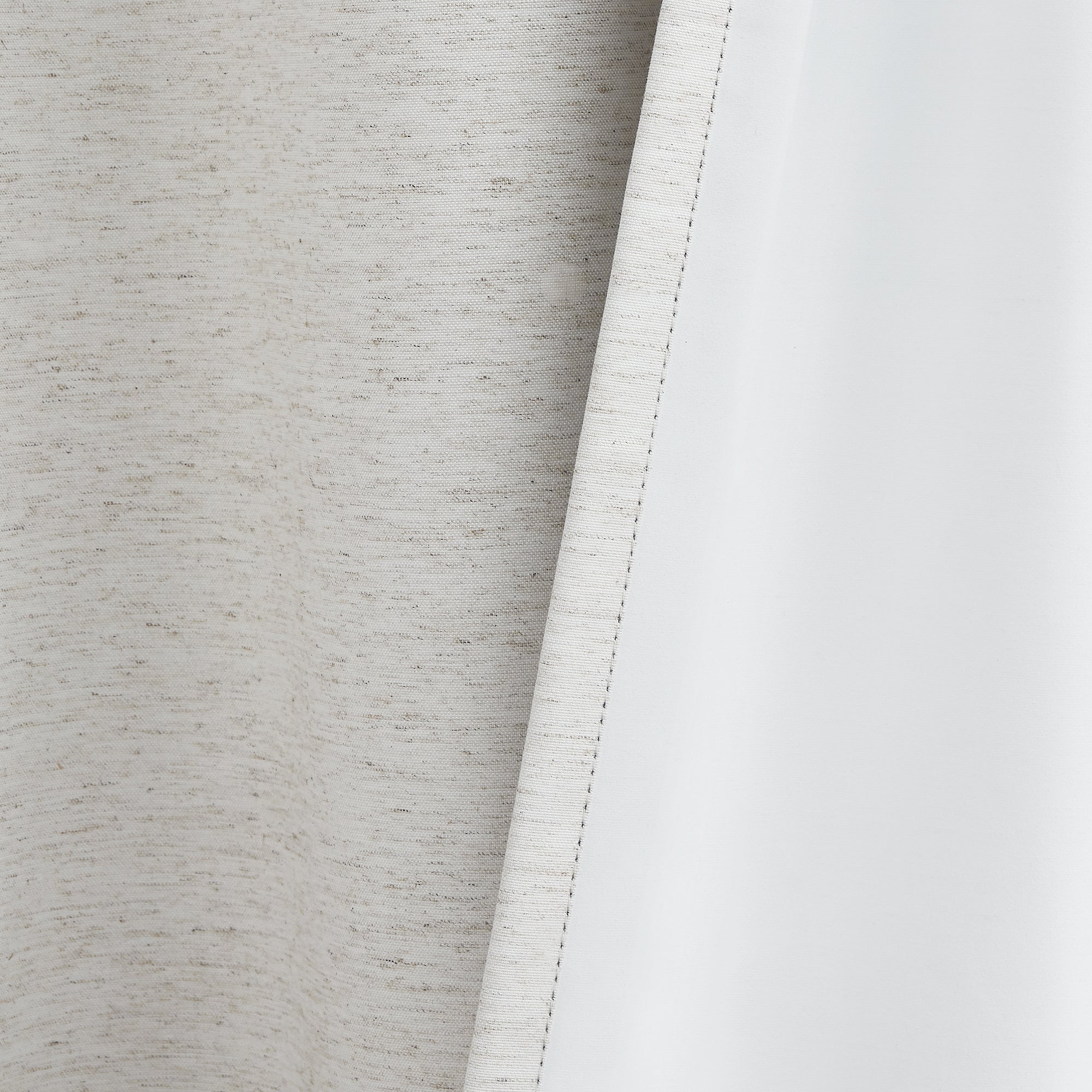 Natural White Grommet Blackout Linen Curtains 54x84 Inch 2 Panels R6456