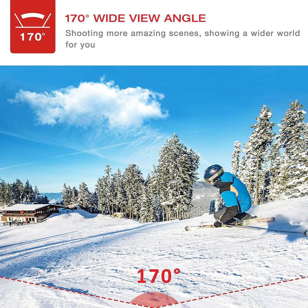 4K Waterproof Action Camera with 2 Batteries and Accessories Pack of 2 V6366