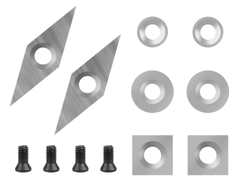 Round Carbide Cutter Lathe Woodworking Φ8.9X2mm 30° Cutting Angle Carbide Insert Wood Lathe Tools Swan Neck F1819