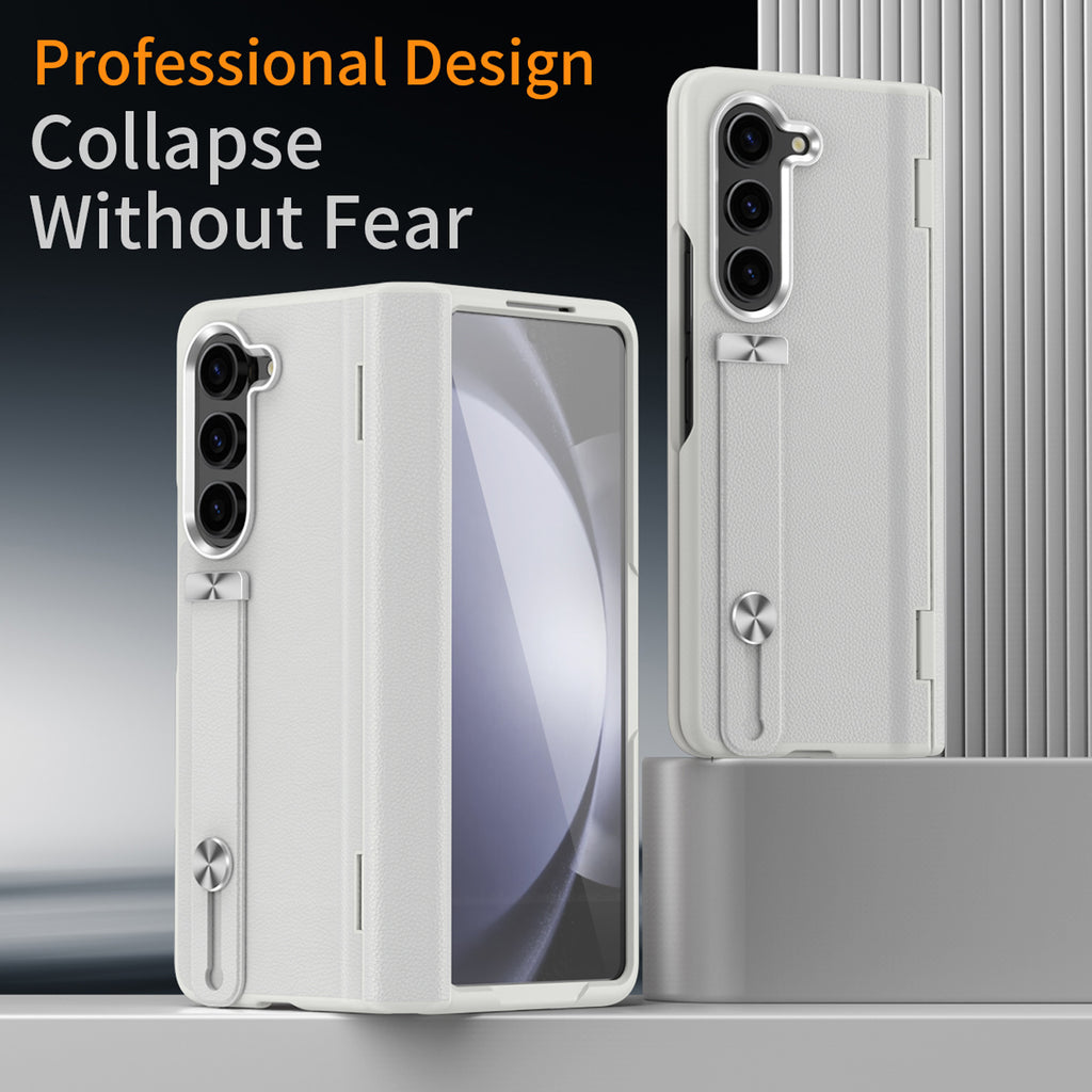 White Slim PU Leather Shockproof Case for Samsung Galaxy Z Fold5 C593395