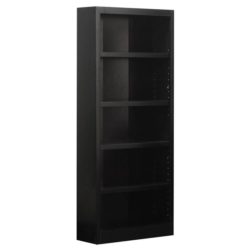 Espresso 5-Shelf Wood Bookcase B845614