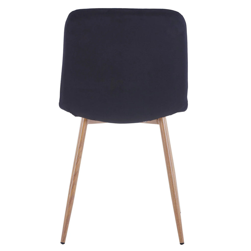 Black Upholstered Dining Chairs Set of 4 with Wood Legs L5784