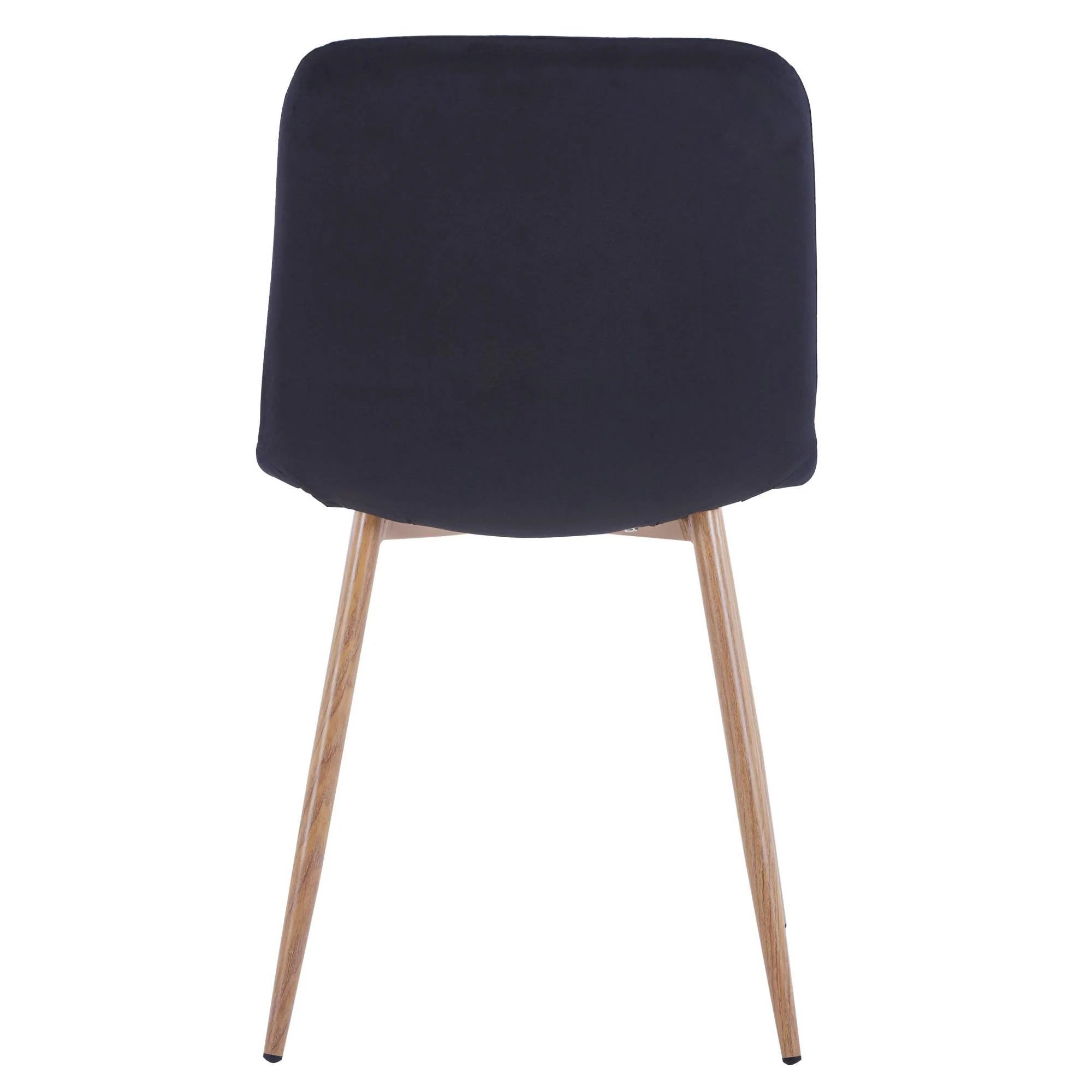 Black Upholstered Dining Chairs Set of 4 with Wood Legs L5784