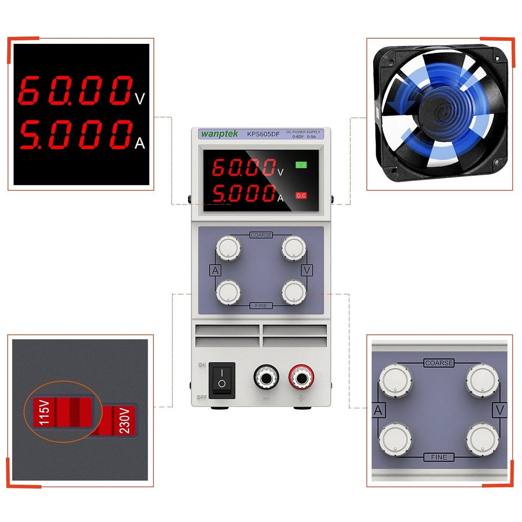 60V 5A Adjustable DC Power Supply D489934