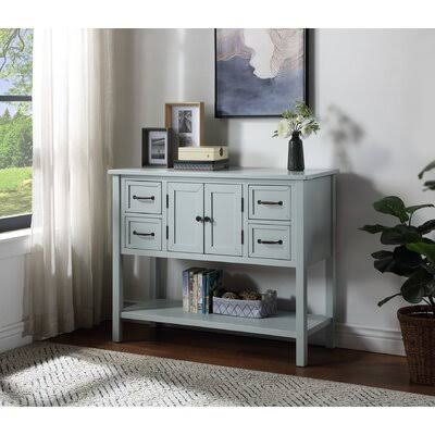 Modern Console Table with 4 Drawers Light Blue B507973