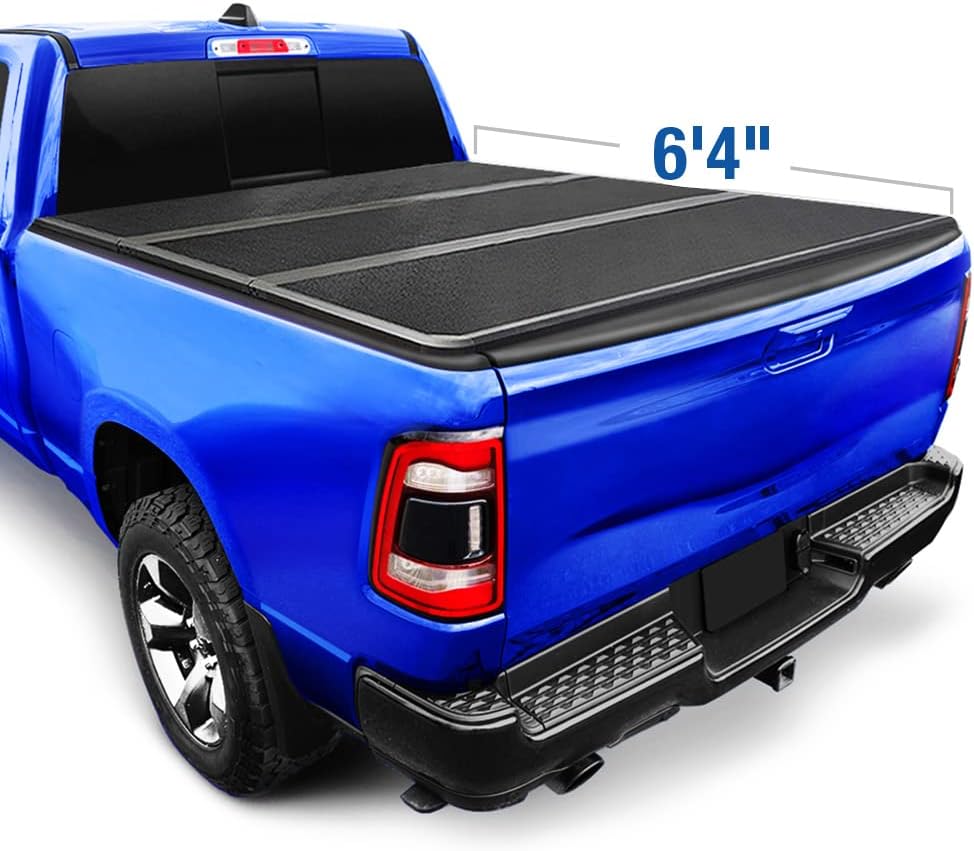 Soft Roll Up Truck Bed Tonneau Cover for 2019-2022 Ram 1500, 6'4" Bed, Black A16414