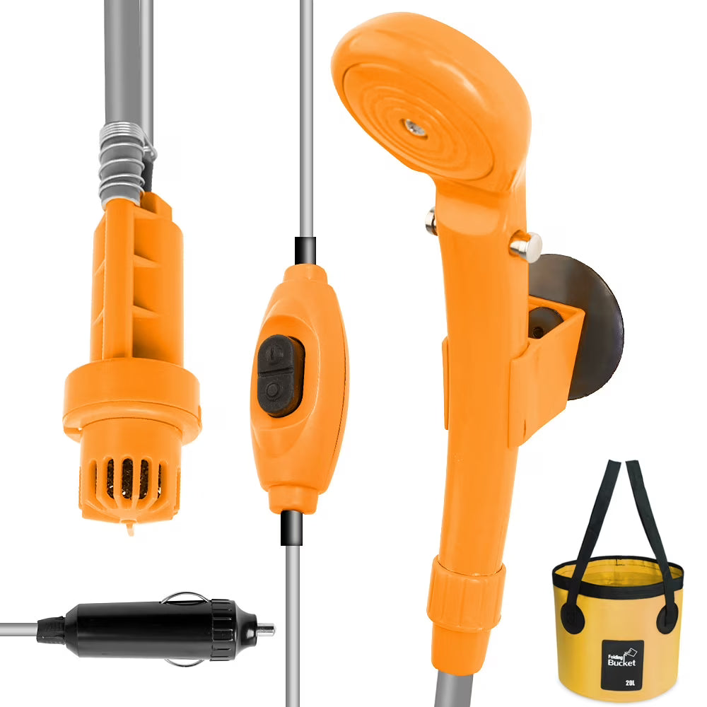 Folding Bucket Electric Camping Shower Kit P935